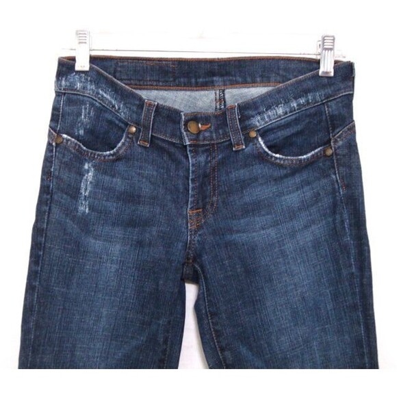 WE THE PEOPLE Embellished Stretchy Jeans Blue CRYSTAL Pockets Distressed Sz 26 - Picture 4 of 5